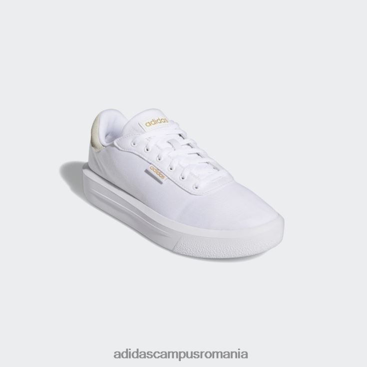 adidas campus romania curte platforma cln pantofi albi femei alb/auriu metalic/negru J266N215949