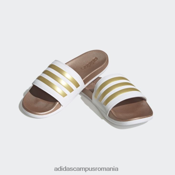 adidas campus romania diapozitive adilette comfort matte gold femei aur alb/mat J266N28617