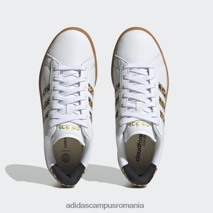 adidas campus romania fierbinte grand court cloudfoam lifestyle court confort pantofi negri femei alb negru J266N28556