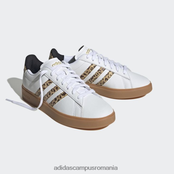 adidas campus romania fierbinte grand court cloudfoam lifestyle court confort pantofi negri femei alb negru J266N28556