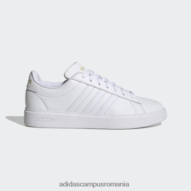 adidas campus romania grand court cloudfoam lifestyle court comfort pantofi aurii metalic femei alb/auriu metalic J266N215884