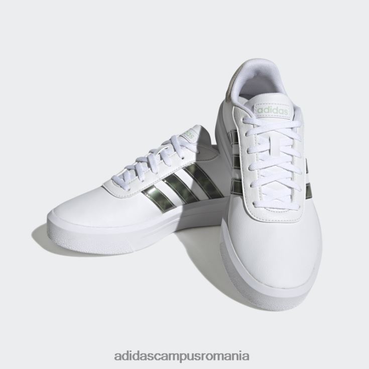 adidas campus romania pantofi albi cu platformă curte femei alb/verde J266N215893