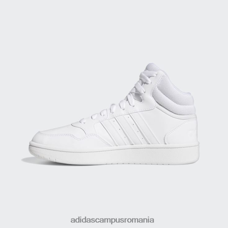 adidas campus romania pantofi albi hoops 3.0 mid classic femei alb/gri liniuță J266N215965