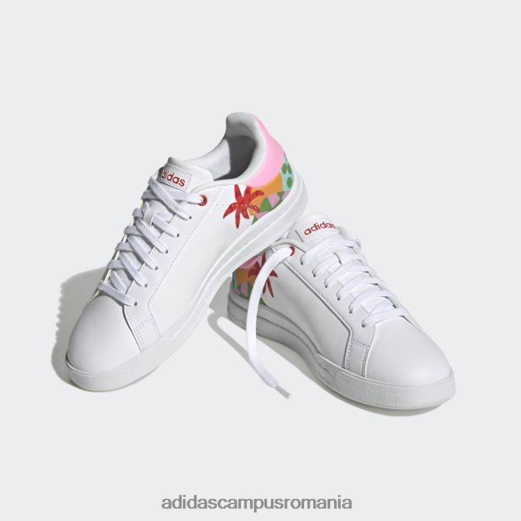 adidas campus romania pantofi de mătase de curte roșu luxuriant femei strălucire albă/roșu luxuriant/roz J266N215888