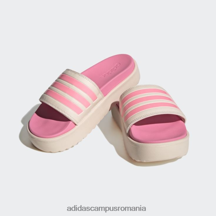 adidas campus romania platforma adilette tobogane quartz femei quartz/beam pink/taupe met J266N28462