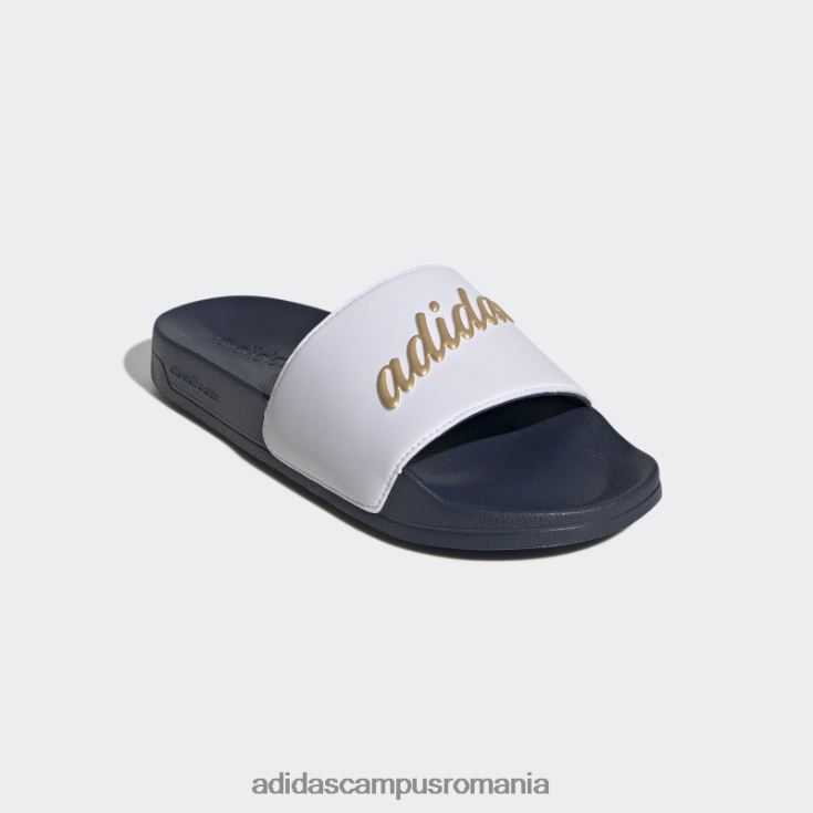 adidas campus romania tobogane de dus adilette auriu metalic femei alb/auriu metalic/marin J266N216113