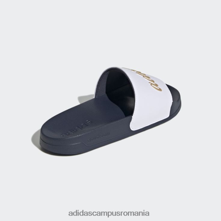 adidas campus romania tobogane de dus adilette auriu metalic femei alb/auriu metalic/marin J266N216113