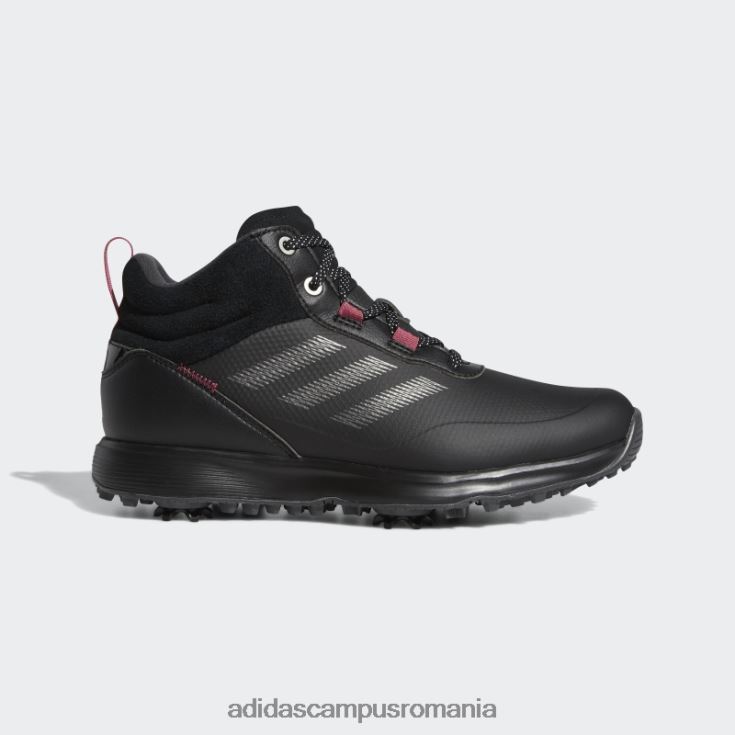 adidas campus romania modă pantofi de golf cu tăietură mijlocie roz s2g femei negru/argintiu închis/roz J266N28713