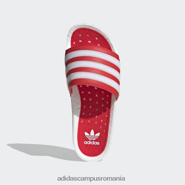 adidas campus romania adilette boost diapozitive albe femei alb/gri/rosu J266N216333