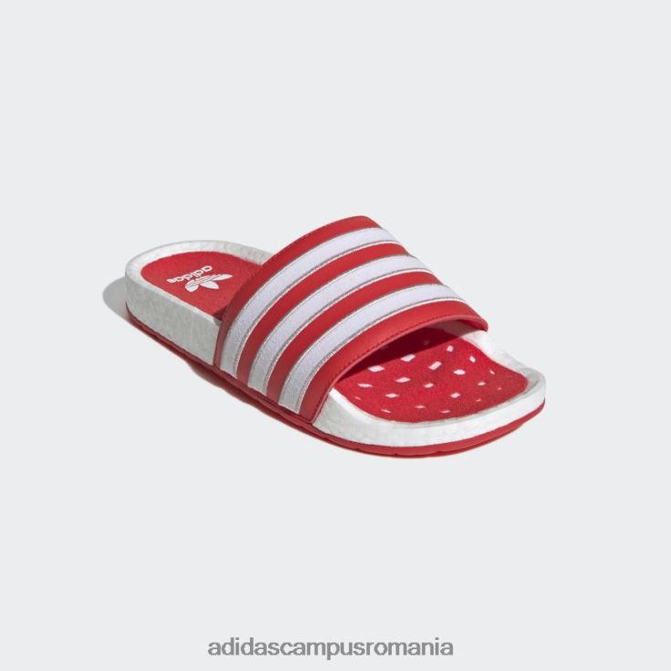 adidas campus romania adilette boost diapozitive albe femei alb/gri/rosu J266N216333