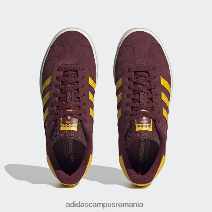 adidas campus romania gazele roșii pantofi îndrăzneți femei roșu/auriu/alb J266N215875