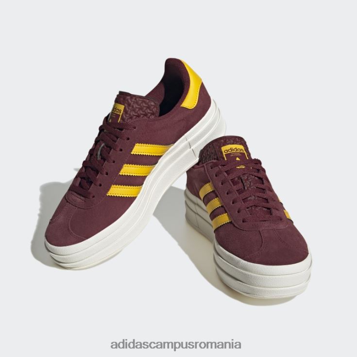 adidas campus romania gazele roșii pantofi îndrăzneți femei roșu/auriu/alb J266N215875