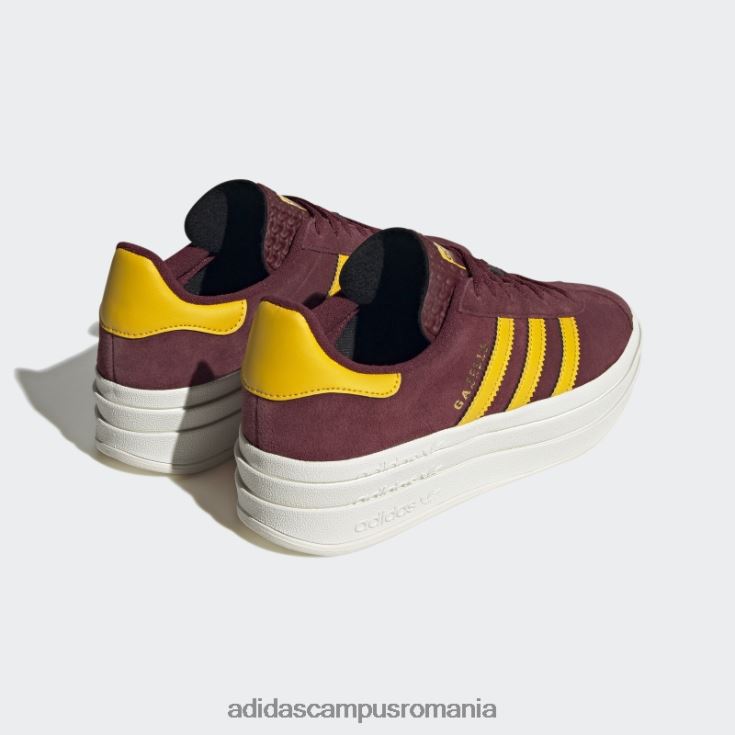 adidas campus romania gazele roșii pantofi îndrăzneți femei roșu/auriu/alb J266N215875
