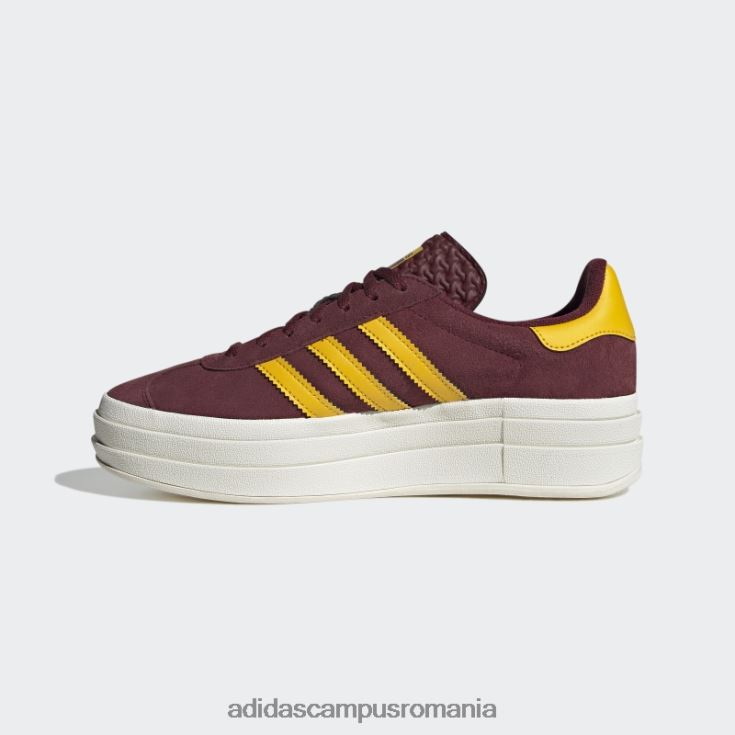 adidas campus romania gazele roșii pantofi îndrăzneți femei roșu/auriu/alb J266N215875