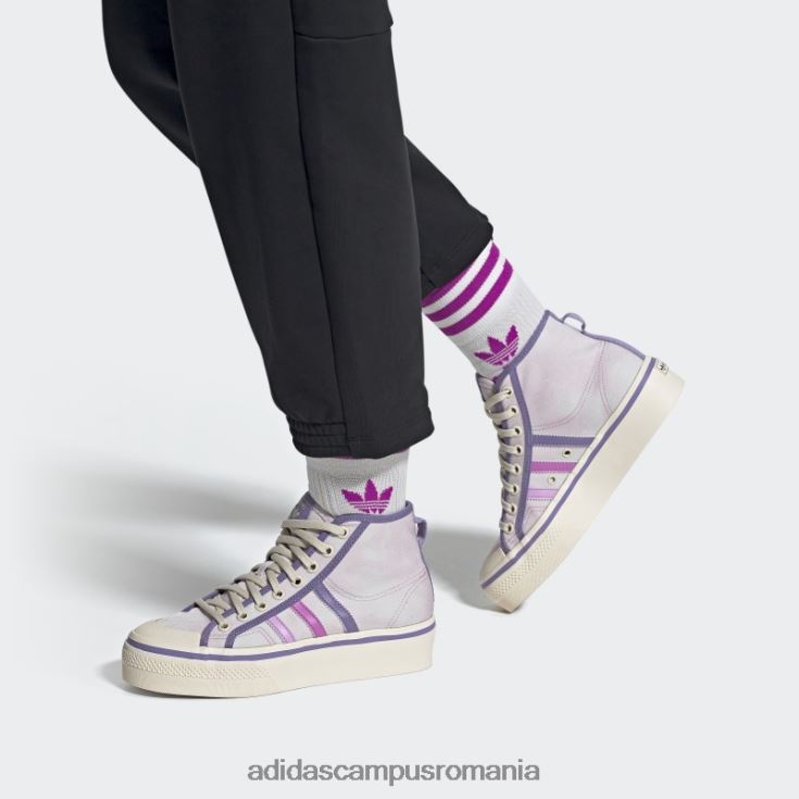 adidas campus romania pantofi adidas nizza platforme roz femei roz/liliac/alb J266N22061