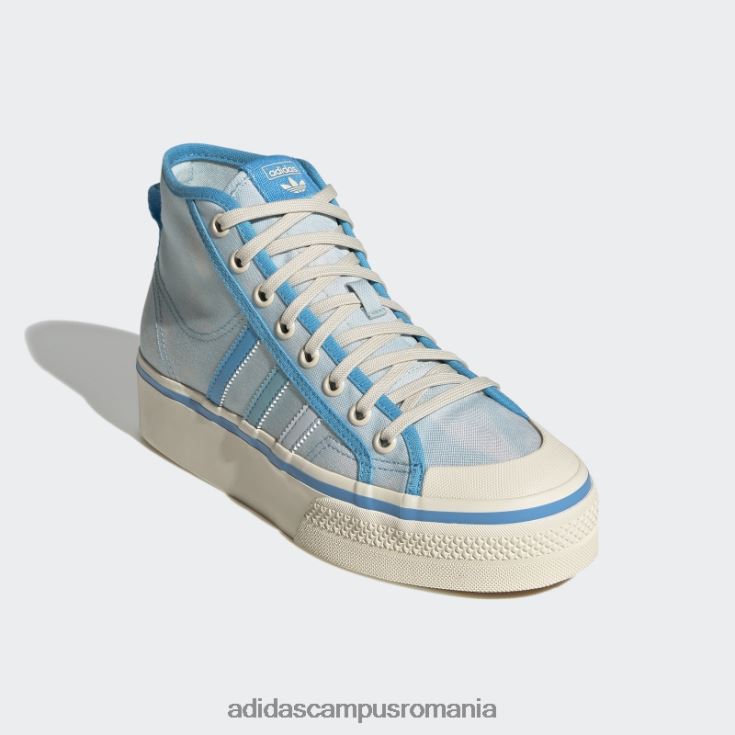adidas campus romania pantofi albi cu platformă nizza mid eleganti femei albastru/pantone/alb J266N21953