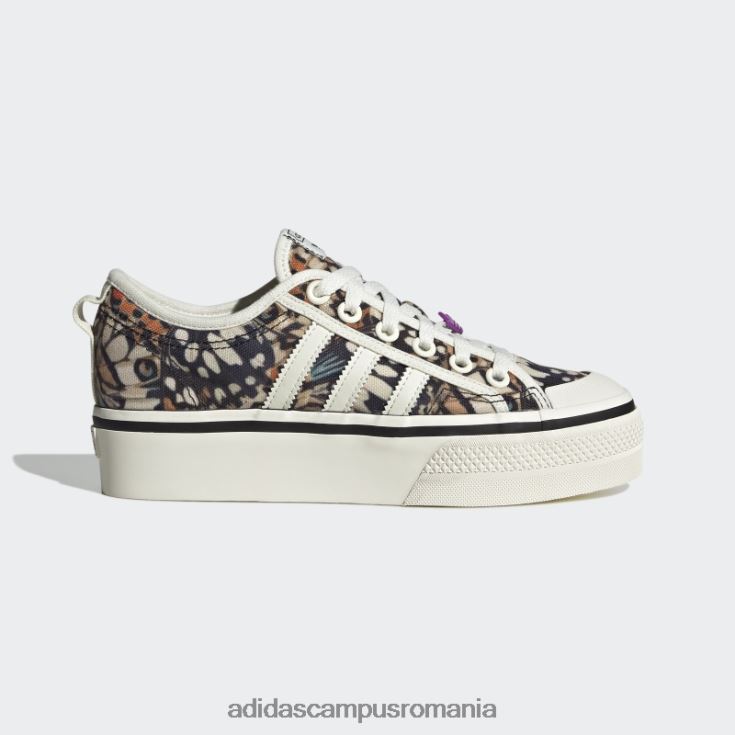 adidas campus romania pantofi cu platformă nizza violet șoc femei alb/mov de șoc J266N28600