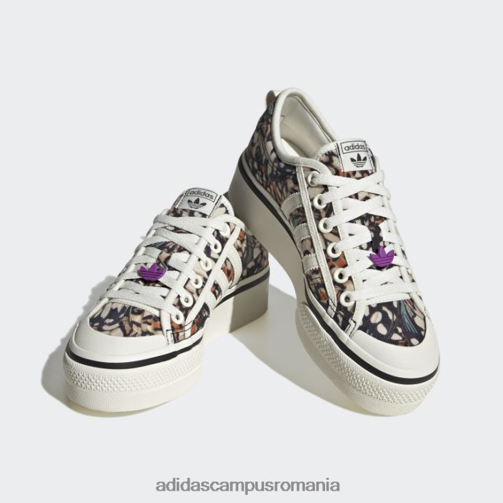 adidas campus romania pantofi cu platformă nizza violet șoc femei alb/mov de șoc J266N28600