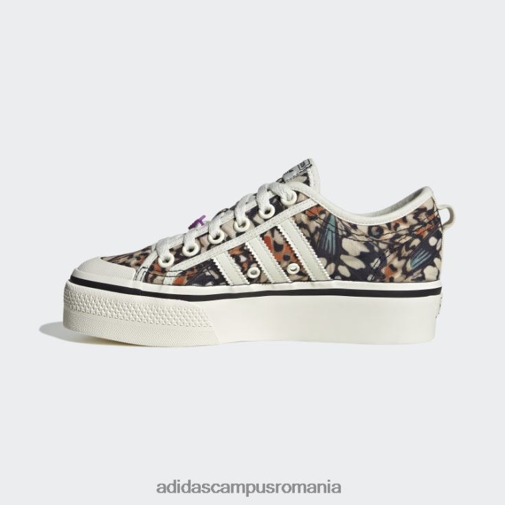 adidas campus romania pantofi cu platformă nizza violet șoc femei alb/mov de șoc J266N28600
