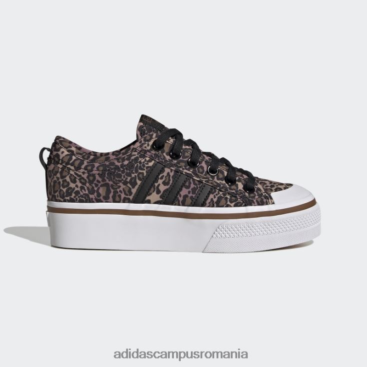 adidas campus romania pantofi maro nizza platformă femei negru/alb/maro J266N28694