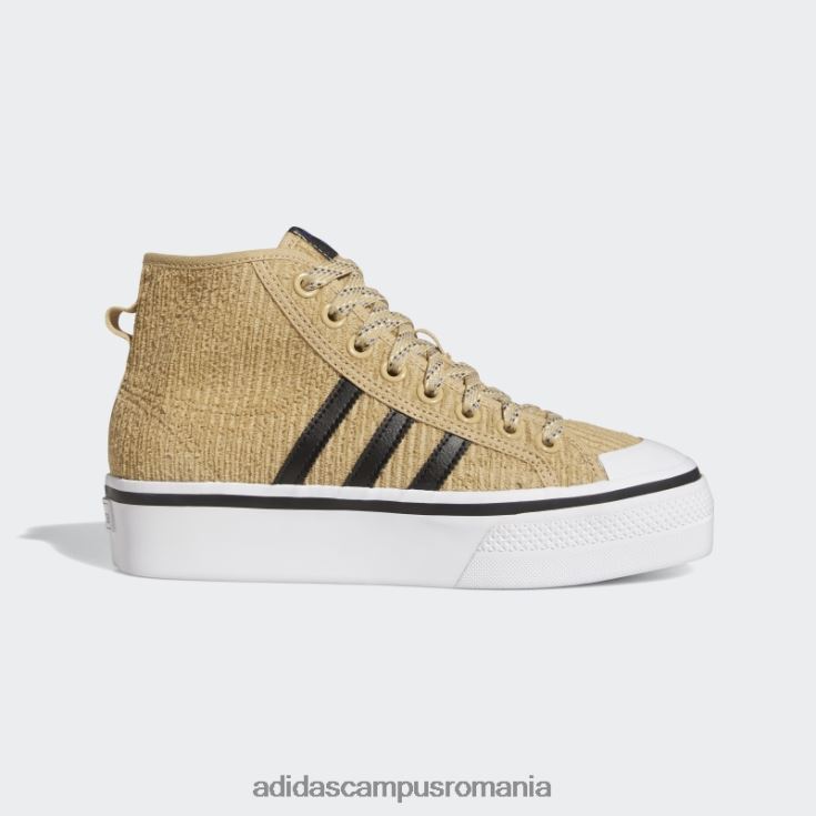adidas campus romania pantofi mijlocii nizza platformă bej ton adidas femei ton bej/negru/alb J266N216326