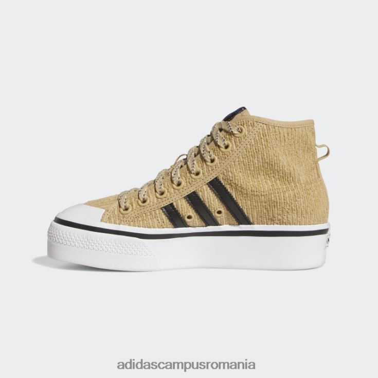 adidas campus romania pantofi mijlocii nizza platformă bej ton adidas femei ton bej/negru/alb J266N216326