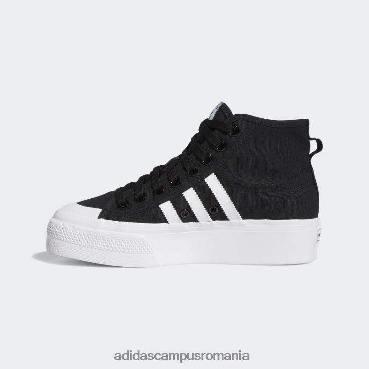 adidas campus romania pantofi mijlocii platformă nizza fashion alb femei alb negru J266N28300