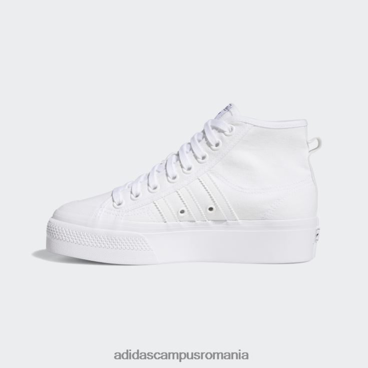 adidas campus romania pantofi mijlocii platforma nizza alb femei alb J266N28354