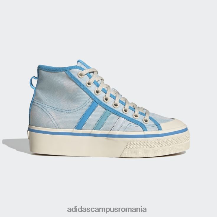 adidas campus romania pantofi mijlocii platforme alb nizza fashion femei albastru/pantone/alb J266N28805