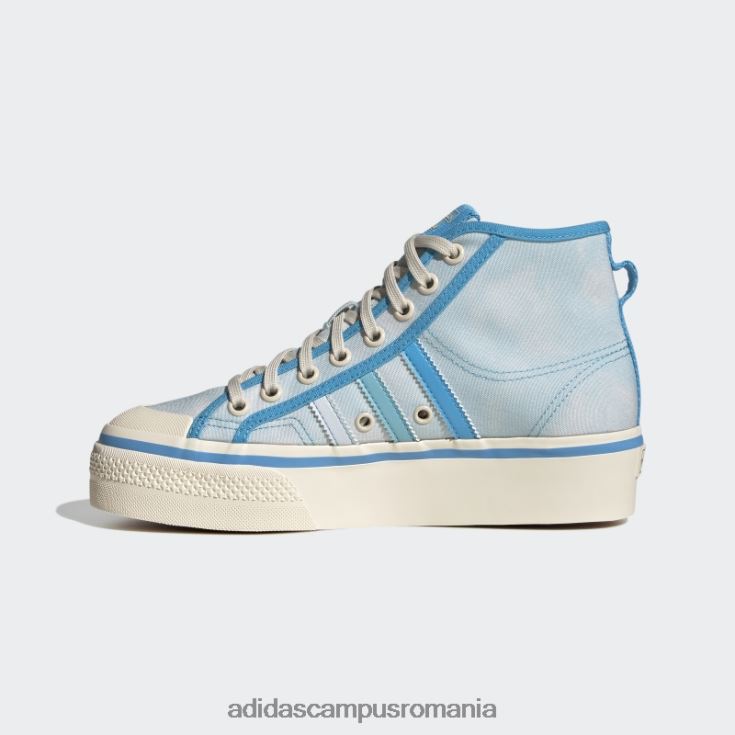 adidas campus romania pantofi mijlocii platforme alb nizza fashion femei albastru/pantone/alb J266N28805