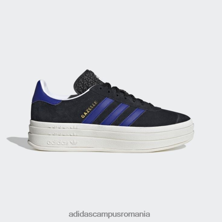 adidas campus romania pantofi negru gazelle îndrăzneți adidas femei negru/albastru/auriu metalic J266N215861