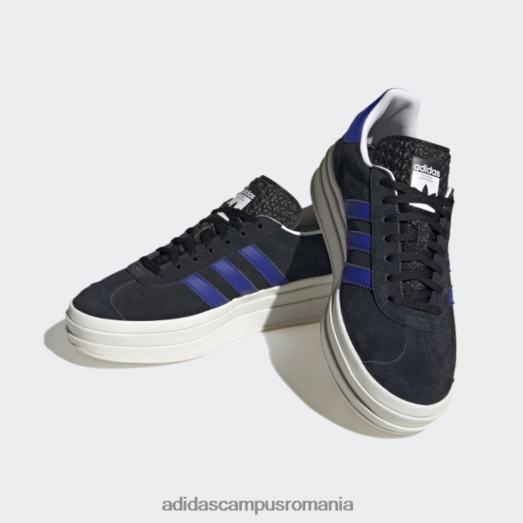 adidas campus romania pantofi negru gazelle îndrăzneți adidas femei negru/albastru/auriu metalic J266N215861