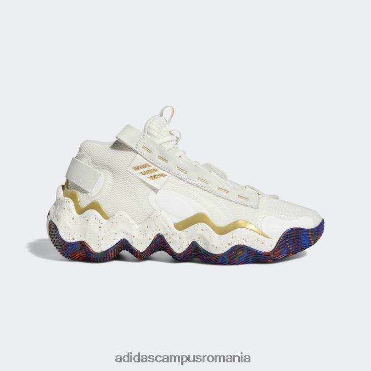 adidas campus romania expoziție b pantofi de baschet mijlocii albi femei alb/auriu metalic J266N222261