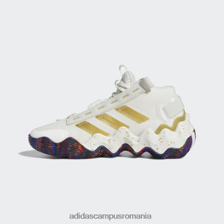 adidas campus romania expoziție b pantofi de baschet mijlocii albi femei alb/auriu metalic J266N222261