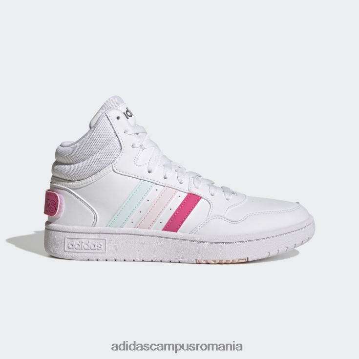 adidas campus romania pantofi alb hoops 3.0 mijlocii clasici de ziua mondială a prieteniei femei alb/magenta/roz J266N221976
