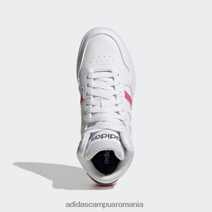 adidas campus romania pantofi alb hoops 3.0 mijlocii clasici de ziua mondială a prieteniei femei alb/magenta/roz J266N221976