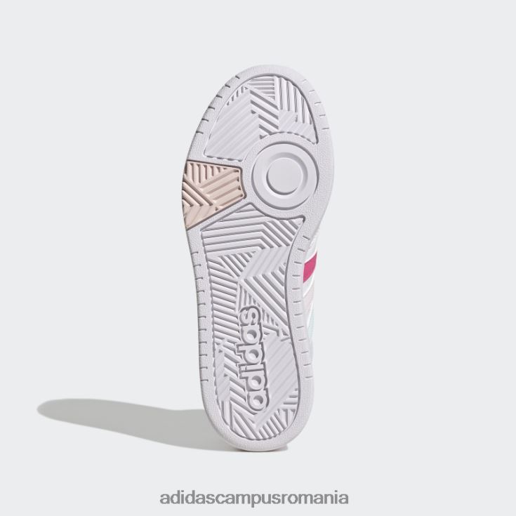 adidas campus romania pantofi alb hoops 3.0 mijlocii clasici de ziua mondială a prieteniei femei alb/magenta/roz J266N221976