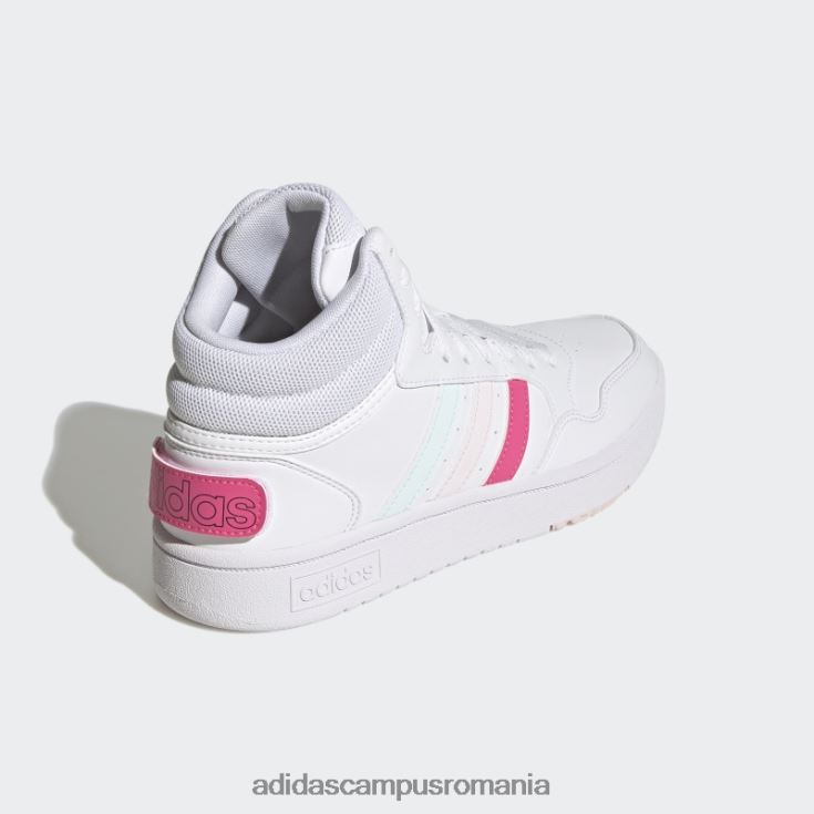 adidas campus romania pantofi alb hoops 3.0 mijlocii clasici de ziua mondială a prieteniei femei alb/magenta/roz J266N221976