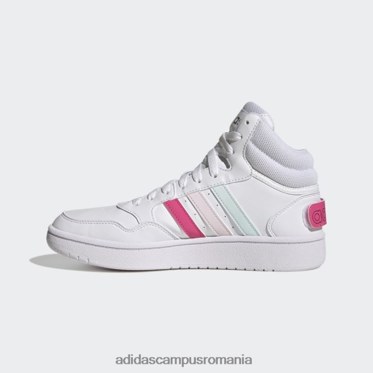 adidas campus romania pantofi alb hoops 3.0 mijlocii clasici de ziua mondială a prieteniei femei alb/magenta/roz J266N221976