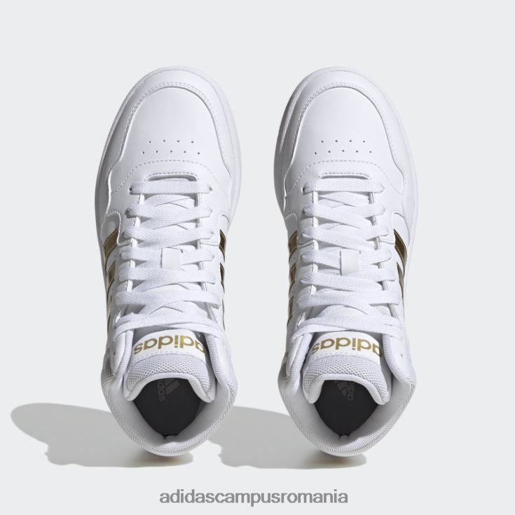 adidas campus romania pantofi clasici de baschet alb hoops 3.0 mid lifestyle femei alb/gri J266N222055