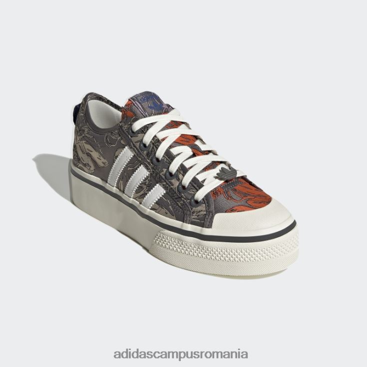 adidas campus romania pantofi portocalii nizza platformă femei alb/portocaliu J266N222162