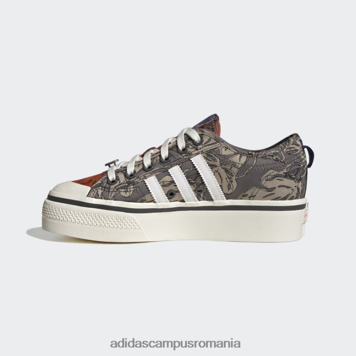 adidas campus romania pantofi portocalii nizza platformă femei alb/portocaliu J266N222162