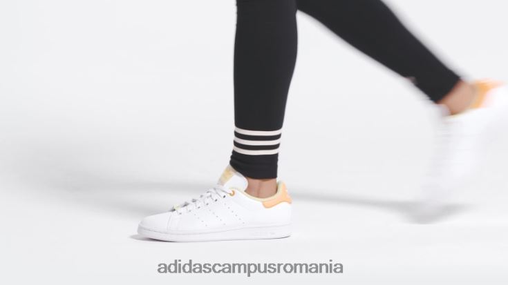 adidas campus romania pantofii ei vegani Stan Smith alb femei papură alb/galben/portocaliu J266N222115