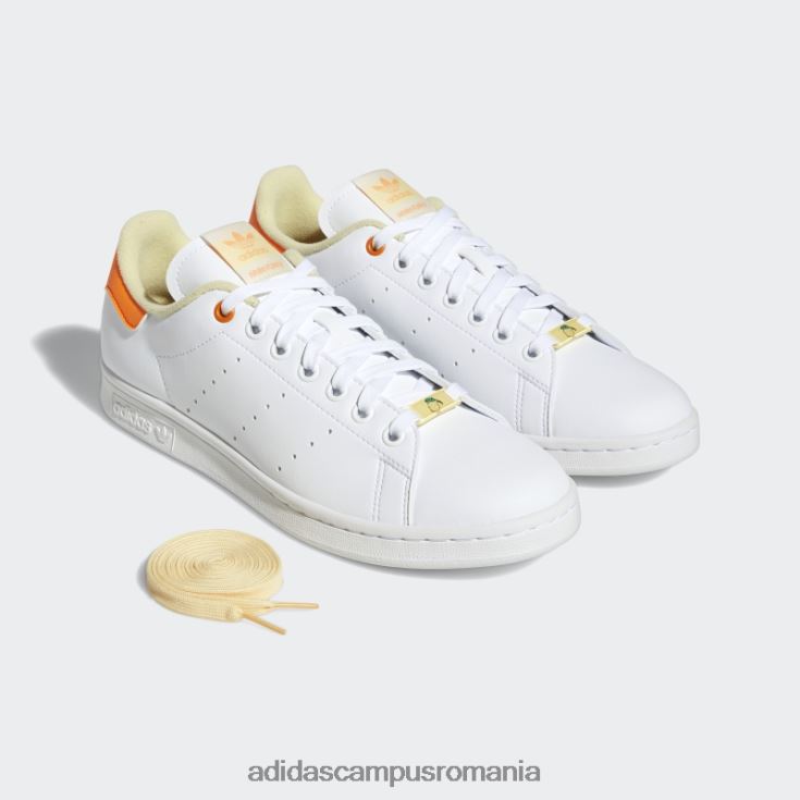 adidas campus romania pantofii ei vegani Stan Smith alb femei papură alb/galben/portocaliu J266N222115