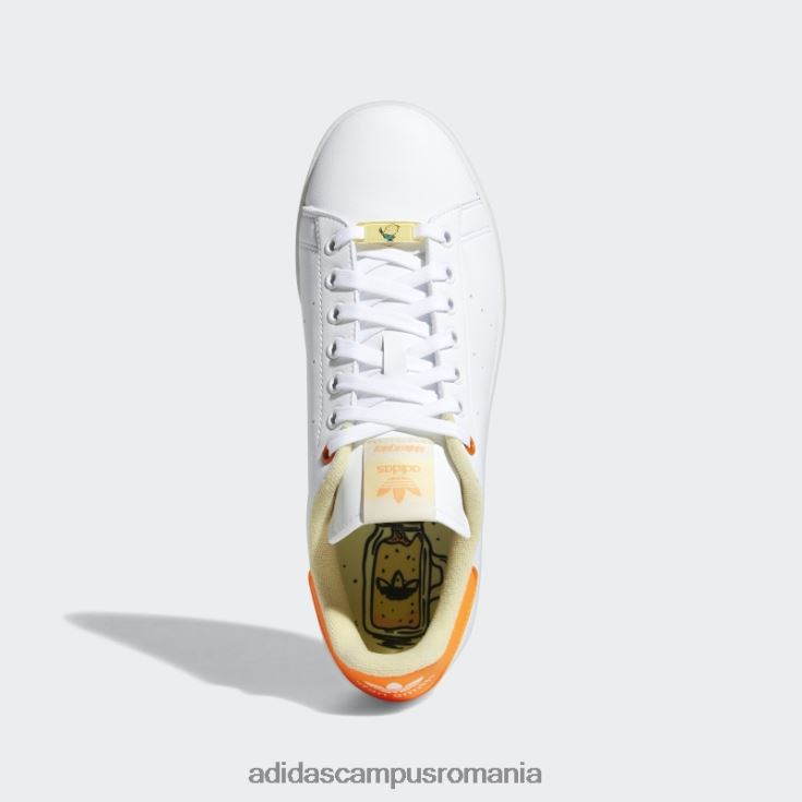 adidas campus romania pantofii ei vegani Stan Smith alb femei papură alb/galben/portocaliu J266N222115