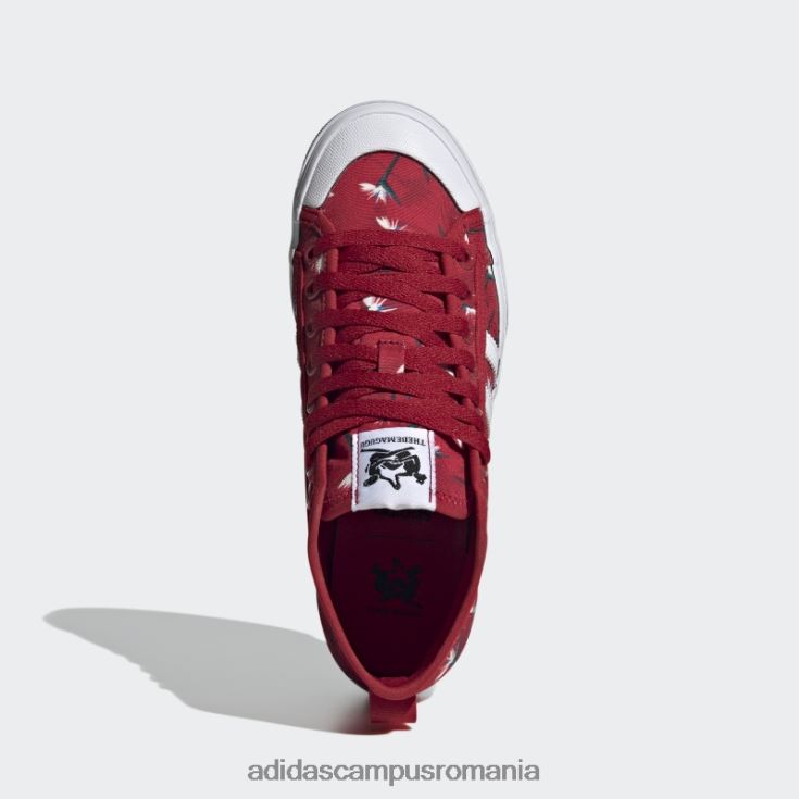 adidas campus romania thebe magugu nizza platform pantofi mijlocii roșii femei roșu/alb/negru J266N222184