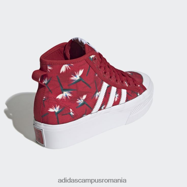 adidas campus romania thebe magugu nizza platform pantofi mijlocii roșii femei roșu/alb/negru J266N222184