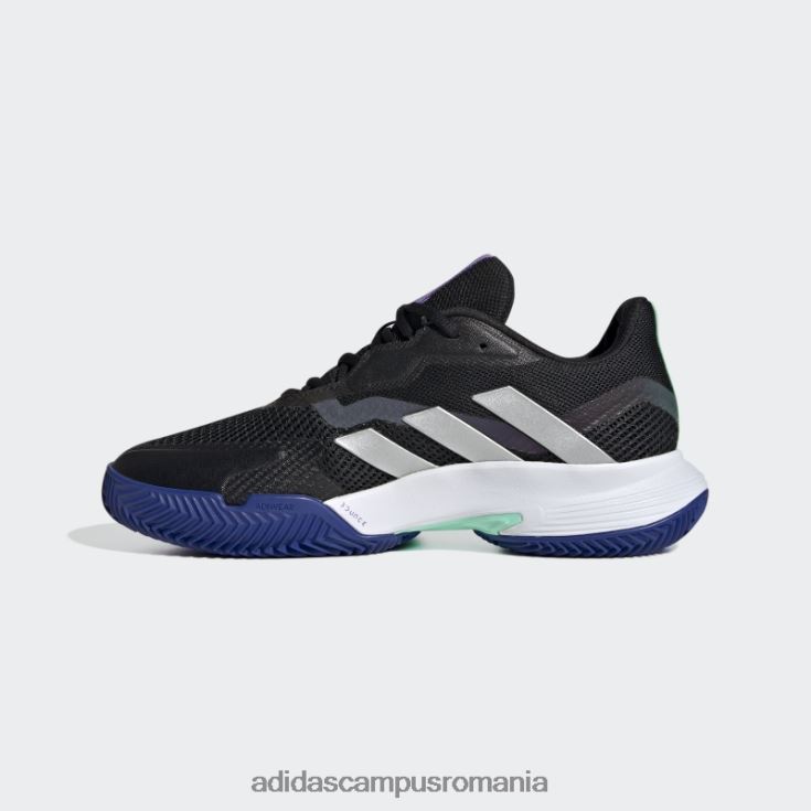 adidas campus romania pantofi de tenis negri pe zgură de control Courtjam femei negru/argintiu/mentă J266N216145