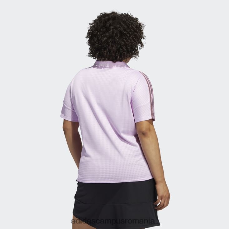 adidas campus romania Tricou polo cu 3 dungi (mărime plus) liliac femei liliac J266N222819