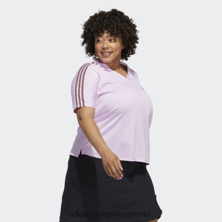 adidas campus romania Tricou polo cu 3 dungi (mărime plus) liliac femei liliac J266N222819